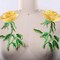 9.5 Inch Pineapple Yellow Rose Embroidery Patch Iron On Applique for Jackets Bras